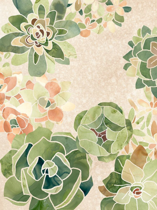 Picture of STAINED GLASS SUCCULENTS I