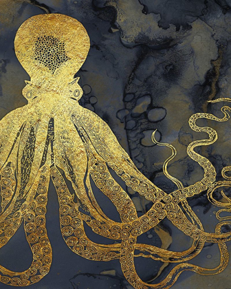 Picture of OCTOPUS INK GOLD AND BLUE I