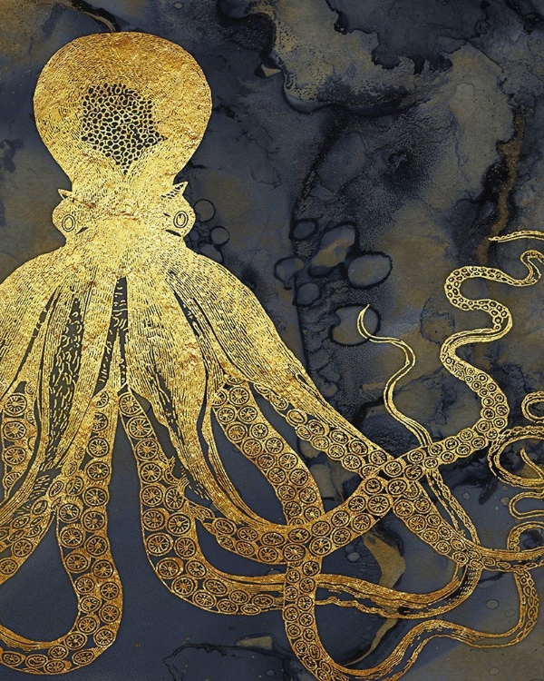 Picture of OCTOPUS INK GOLD AND BLUE I