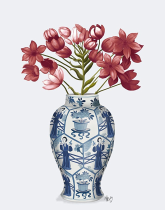 Picture of CHINOISERIE ARABIAN STAR RED-BLUE VASE