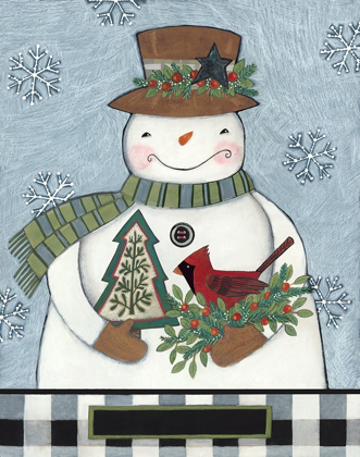 Picture of SNOWMAN WITH CARDINAL