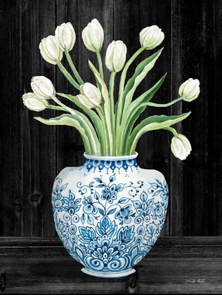 Picture of BLUE AND WHITE TULIPS BLACK I