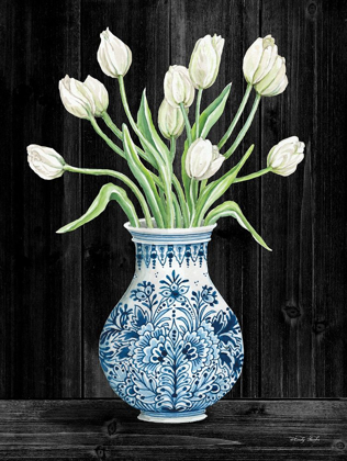 Picture of BLUE AND WHITE TULIPS BLACK II