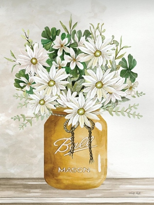 Picture of GOLD JAR WITH WHITE FLOWERS