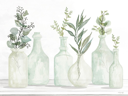 Picture of BOTTLES AND GREENERY I