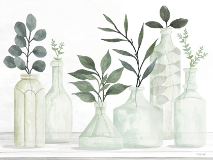 Picture of BOTTLES AND GREENERY II