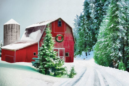 Picture of WINTER PINES RED BARN