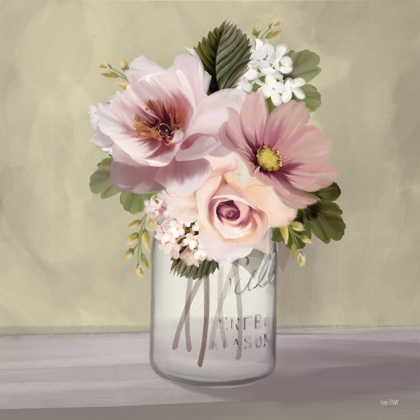 Picture of PINK MASON JAR FLORAL