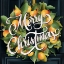 Picture of MERRY CHRISTMAS ORANGE WREATH