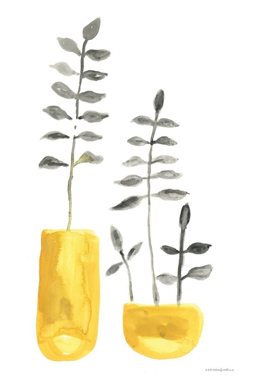 Picture of FERN IN MUSTARD VASE 2