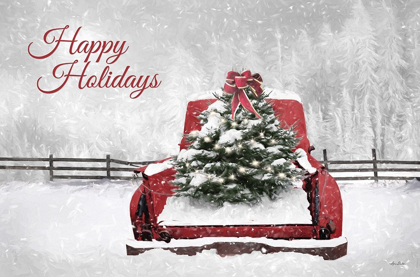 Picture of HAPPY HOLIDAYS RUSTY RED TRUCK