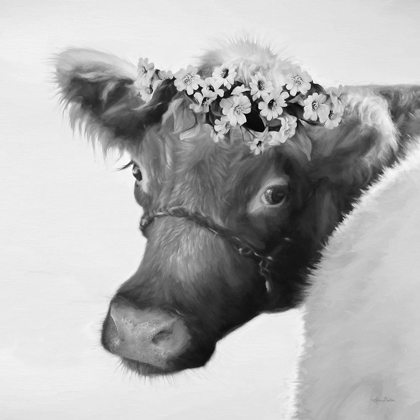 Picture of BROWN COW WITH FLOWERS