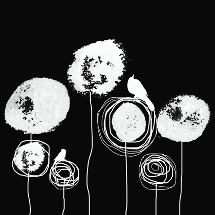 Picture of BLACK AND WHITE FLOWERS II