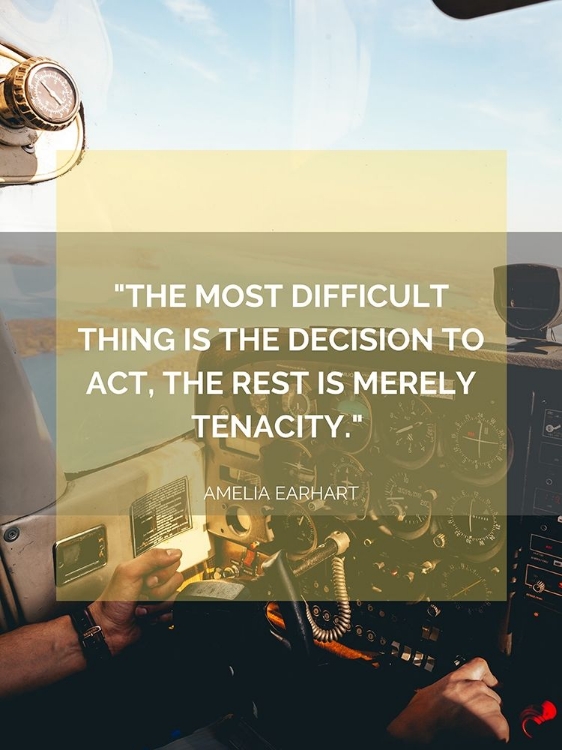 Picture of AMELIA EARHART QUOTE: TENACITY