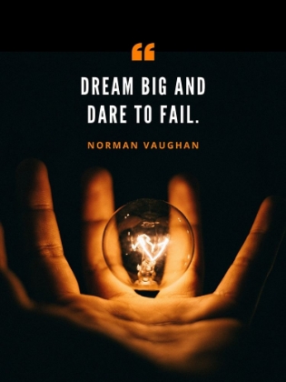 Picture of NORMAN VAUGHAN QUOTE: DARE TO FAIL