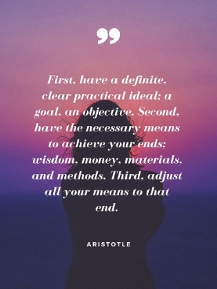 Picture of ARISTOTLE QUOTE: CLEAR PRACTICAL IDEA