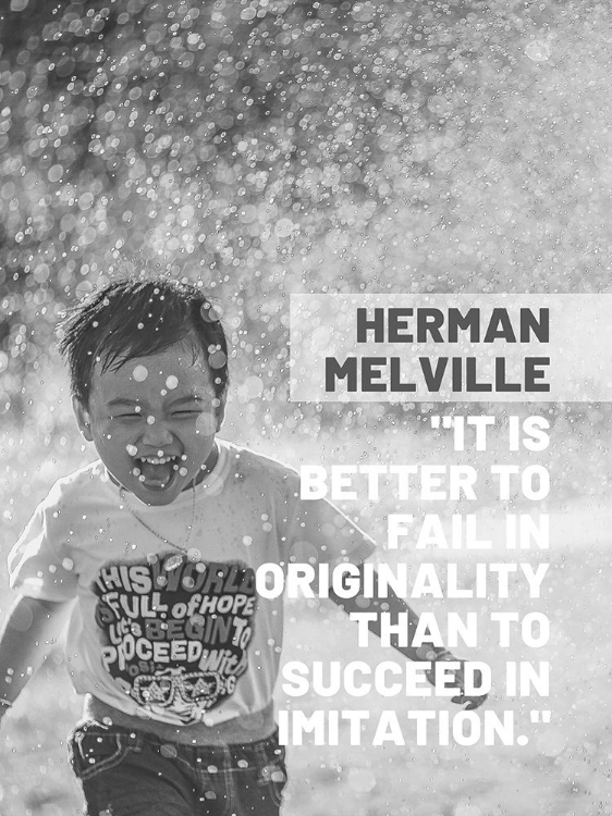 Picture of HERMAN MELVILLE QUOTE: SUCCEED IN IMITATION