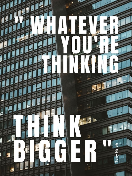 Picture of TONY HSIEH QUOTE: THINK BIGGER