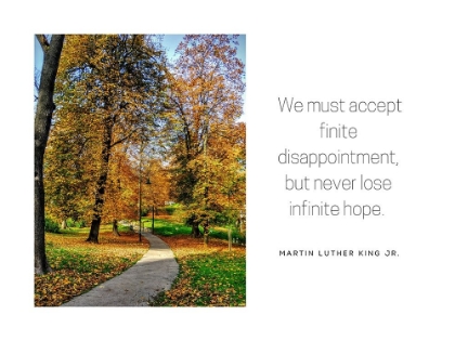 Picture of MARTIN LUTHER KING, JR. QUOTE: ACCEPT FINITE DISAPPOINTMENT