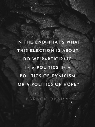Picture of BARACK OBAMA QUOTE: POLITICS OF HOPE