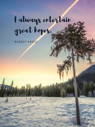 Picture of ROBERT FROST QUOTE: ENTERTAIN GREAT HOPES