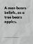 Picture of RALPH WALDO EMERSON QUOTE: MAN BEARS BELIEFS