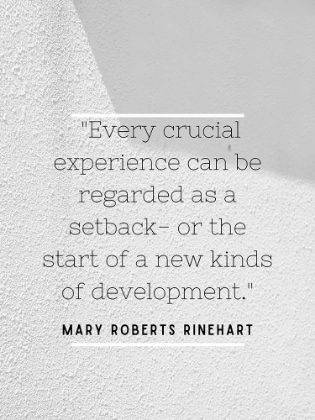 Picture of MARY ROBERTS RINEHART QUOTE: EVERY CRUCIAL EXPERIENCE