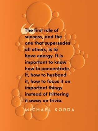 Picture of MICHAEL KORDA QUOTE: THE FIRST RULE OF SUCCESS
