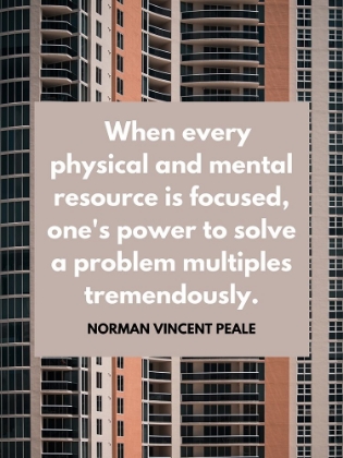Picture of NORMAN VINCENT PEALE QUOTE: FOCUSED