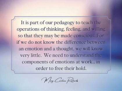 Picture of MARY CAROLINE RICHARDS QUOTE: OPERATIONS OF THINKING