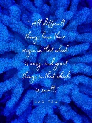 Picture of LAO-TZU QUOTE: DIFFICULT THINGS