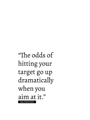Picture of MAL PANCOAST QUOTE: ODDS OF HITTING YOUR TARGET