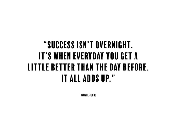Picture of DWAYNE JOHNS QUOTE: SUCCESS ISNT OVERNIGHT