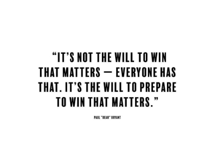 Picture of PAUL BRYANT QUOTE: THE WILL TO WIN