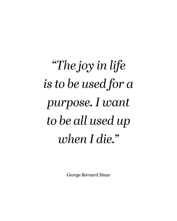 Picture of GEORGE BERNARD SHAW QUOTE: THE JOY IN LIFE