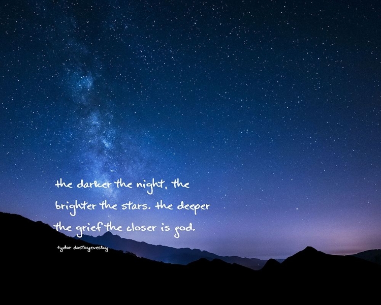 Picture of FYDOR DOSTOYEVESKY QUOTE: DARKER THE NIGHT