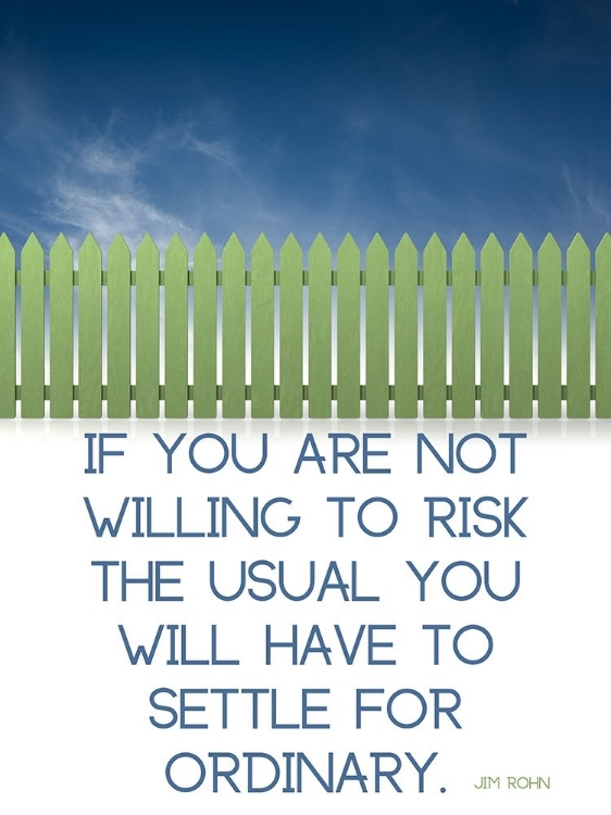 Picture of JIM ROHN QUOTE: RISK THE USUAL