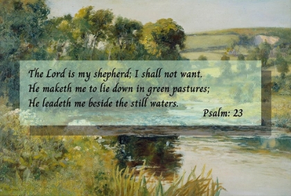 Picture of BIBLE VERSE QUOTE PSALM 23, EDWARD MITCHELL BANNISTER, STREAMSIDE