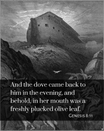Picture of BIBLE VERSE QUOTE GENESIS 8:11, GUSTAVE DORE - THE DOVE SENT FORTH FROM THE ARK