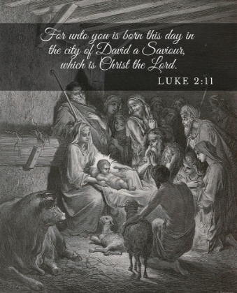 Picture of BIBLE VERSE QUOTE LUKE 2:11, GUSTAVE DORE - THE BIRTH OF JESUS