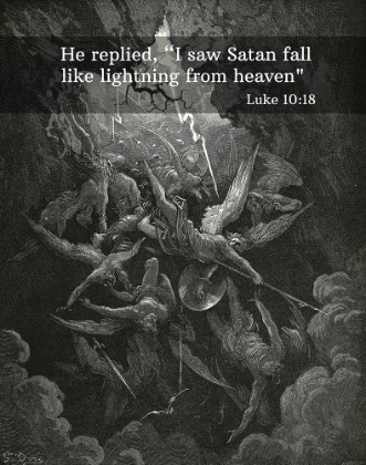Picture of BIBLE VERSE QUOTE LUKE 10:18, GUSTAVE DORE - THE MOUTH OF HELL