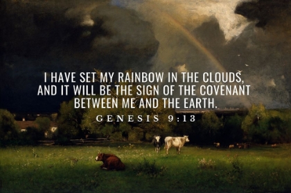 Picture of BIBLE VERSE QUOTE GENESIS 9:13, GEORGE INNESS - THE RAINBOW