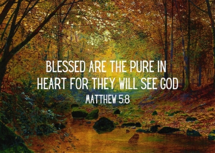 Picture of BIBLE VERSE QUOTE MATTHEW 5:8, JOHN ATKINSON GRIMSHAW - RIVER