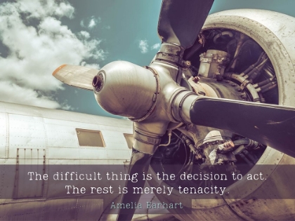 Picture of AMELIA EARHART QUOTE: DECISION TO ACT