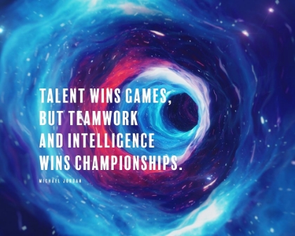 Picture of MICHAEL JORDAN QUOTE: INTELLIGENCE WINS CHAMPIONSHIPS