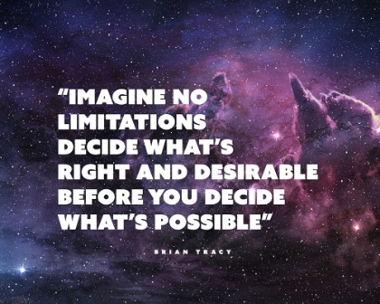 Picture of BRIAN TRACY QUOTE: IMAGINE NO LIMITATIONS