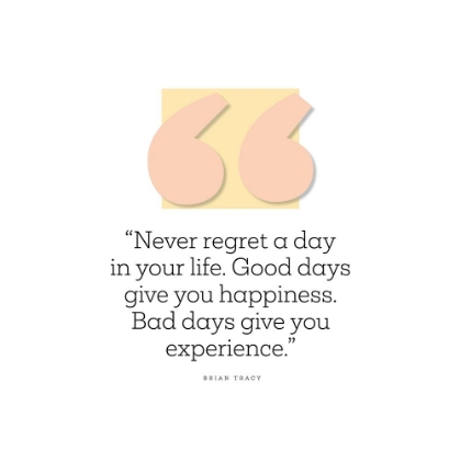 Picture of BRIAN TRACY QUOTE: NEVER REGRET