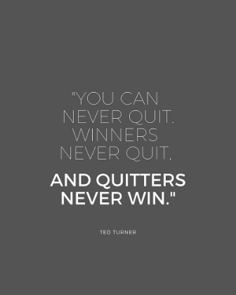 Picture of TED TURNER QUOTE: NEVER QUIT