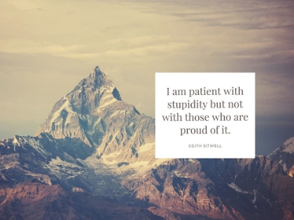 Picture of EDITH SITWELL QUOTE: PATIENT WITH STUPIDITY