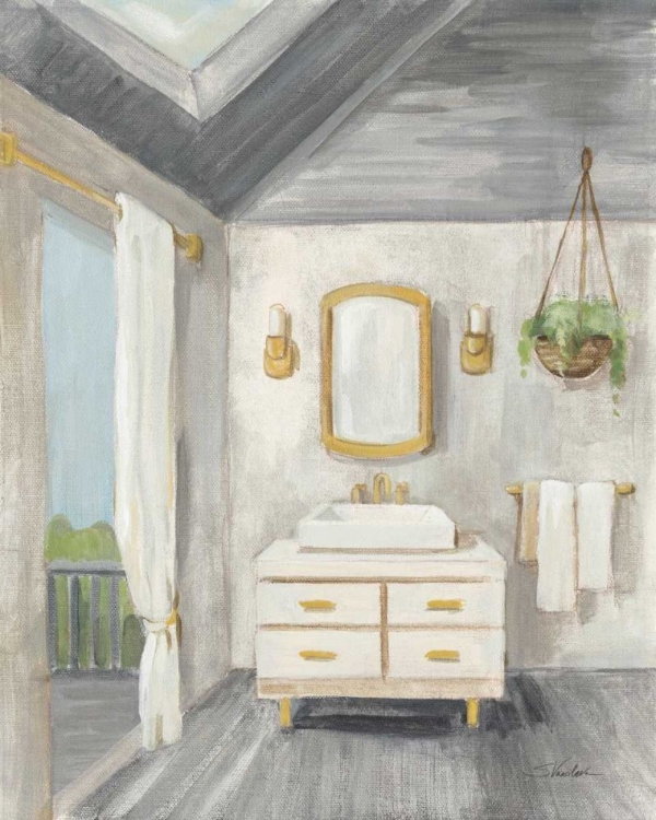 Picture of ATTIC BATHROOM I GRAY WOOD